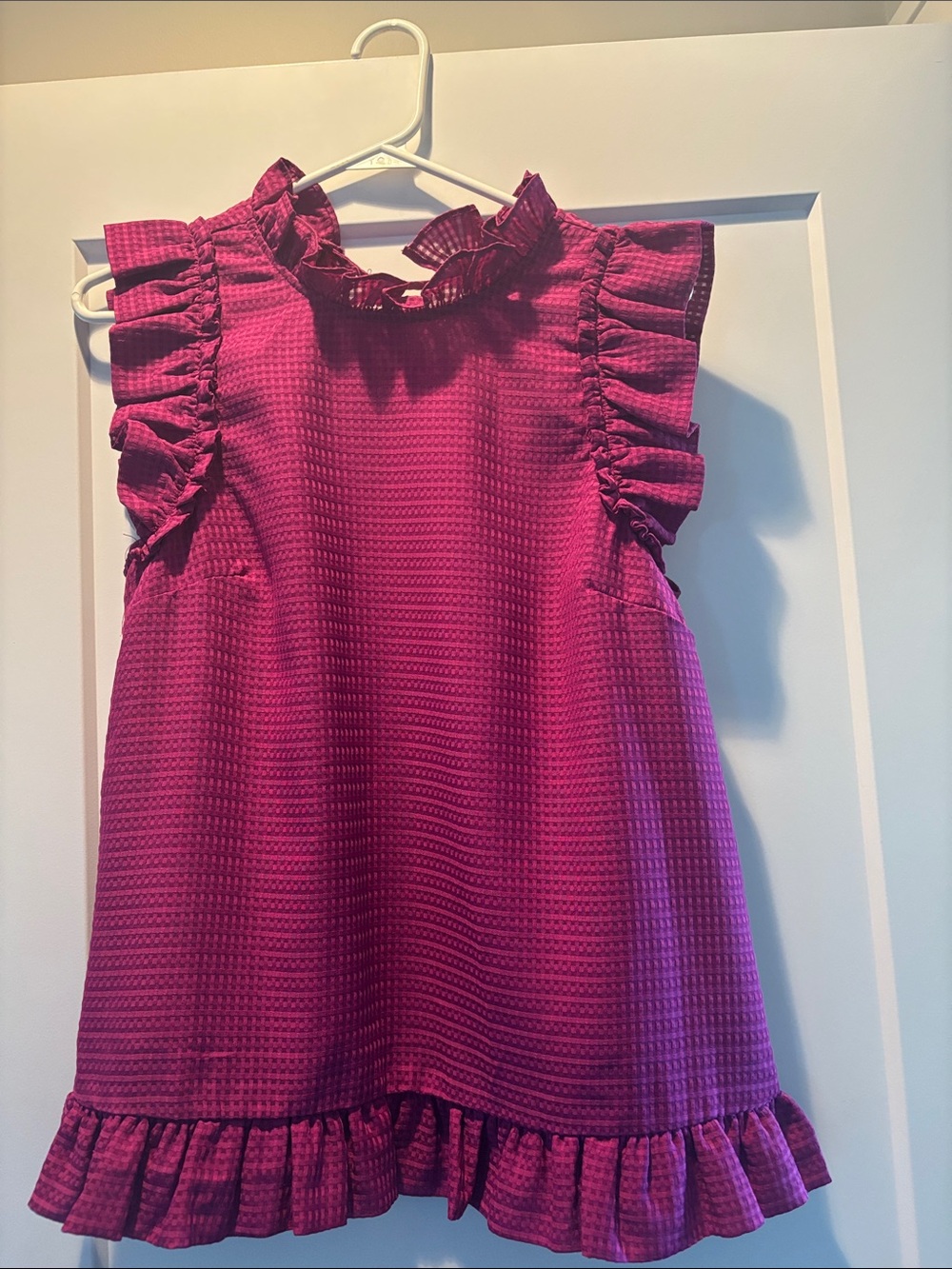 Sleeveless Fushia Trapeze Style Blouse